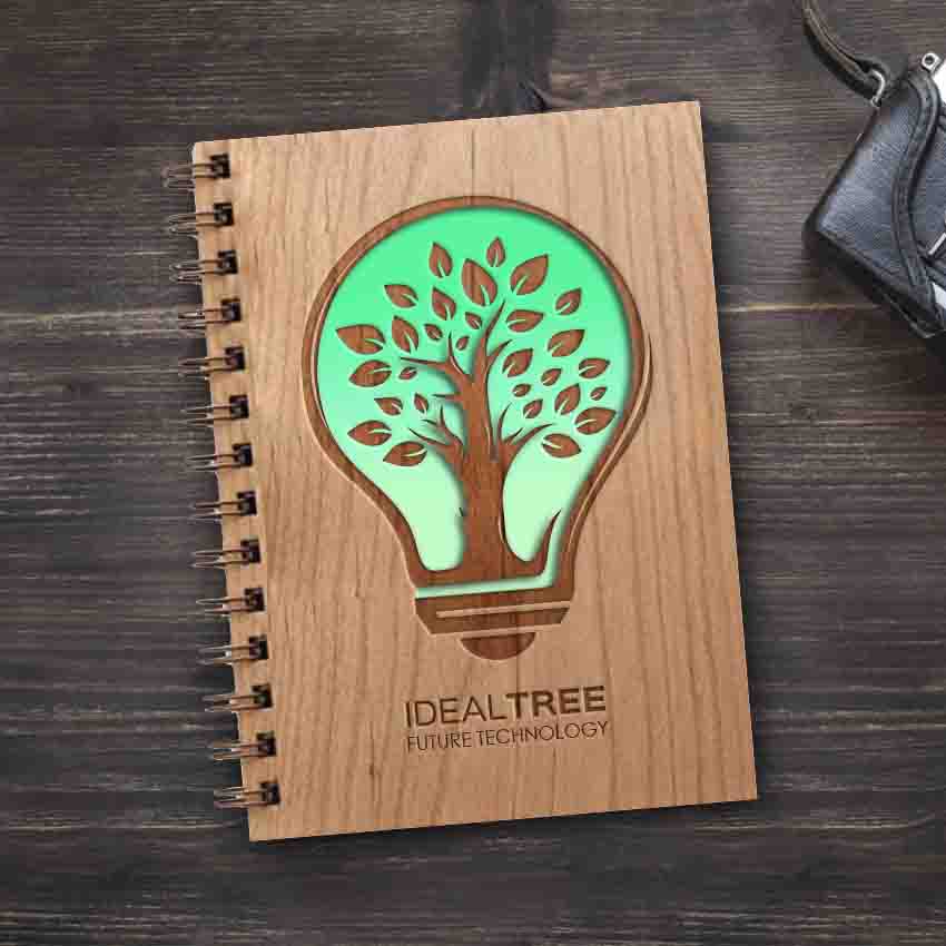 Customised Laser-cut Wooden Notebook